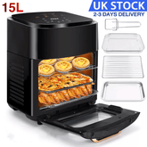 15L Digital Air Fryer Oven with Rapid Air Circulation, Smart Touch & Visible Window – Oil-Free, Low-Fat Cooking, Nonstick Basket for Chicken, Fries, Roasts, Bakes & More