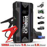 KOPUO 5000A Car Jump Starter – 12V Battery Booster with USB Power Bank, LED Flashlight & LCD Display
