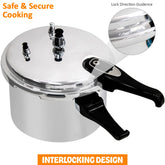 CRYSTALS Aluminium & Stainless Steel Pressure Cooker – Induction Compatible, Safe & Durable Kitchen Cooker