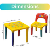Trendi ABC Alphabet Table & Chair Set for Kids – Red & Blue Plastic Furniture for Learning & Play