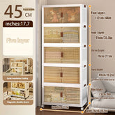 45cm Heavy-Duty Stackable Storage Bins with Lids, Foldable Organizer Boxes with Wheels