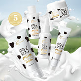 5pcs Milk & Hyaluronic Acid Skincare Set – Hydrating Travel Beauty Kit for Face & Body, Light Beige