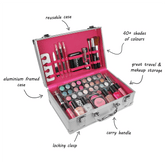 LOVE URBAN BEAUTY Dazzling 60-Piece Vegan Makeup Set with Silver Travel Case for Teenagers & Women