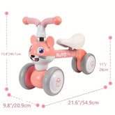 Baby Balance Bike for Toddlers 10–36 Months – Pink Mouse Design Non-Pedal Push Bike with Silent Wheels