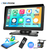 NHOPEEW 7-Inch Portable Smart Car Player – Android Auto, FM Radio, Touch Screen & Rear Camera Support