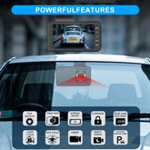 Dash Cam Front & Rear 1080P, 3-Channel Car Camera with 4'' Touch Screen, G-Sensor, Night Vision, 32GB SD