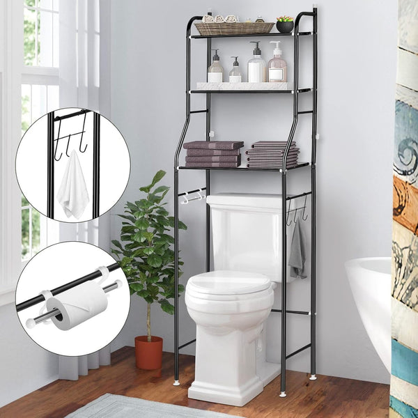 3 Tier Over Toilet Storage Unit Bathroom Shelf Organizer Stand Over Toilet Storage Rack Laundry Shelf Unit Organizer Rack Space Saving Organizer Stand