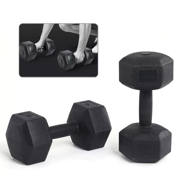 2 × 5kg Hex Dumbbell Set – Fixed Weight PVC Dumbbells for Home Gym Strength Training