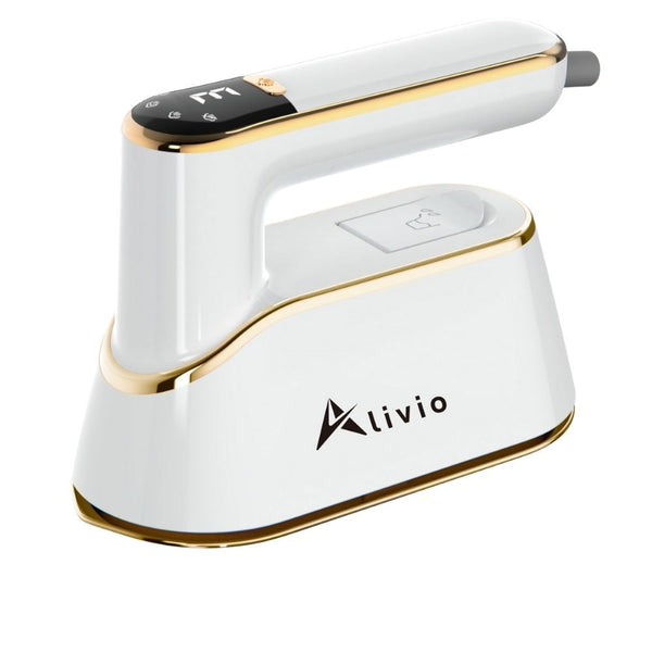 Alivio 2-in-1 Portable Steam Iron with LCD Display & 180° Rotating Handle (White)
