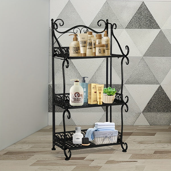 3/5 Tier Metal Folding Storage Shelf – Freestanding Bookshelf, Plant Stand, Bathroom Organizer, Home Rack