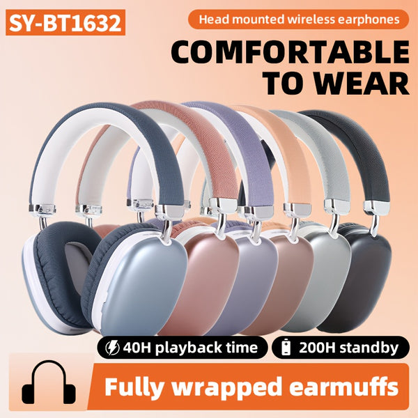 2025 New Wireless Headset with 40H Playback, 200H Standby, Nanomolecular Breathable Earmuffs, Type-C Charging