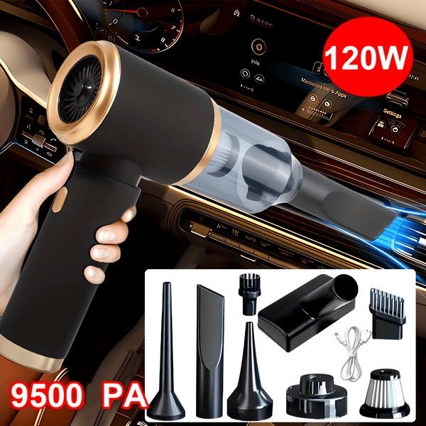 9500Pa Portable Handheld Vacuum Cleaner – Wireless Rechargeable Car & Home Multifunction Cleaner