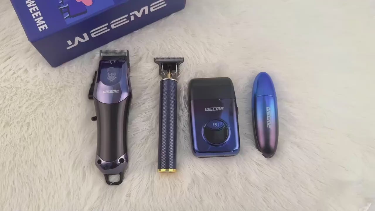 WEEME 4-in-1 Men’s Electric Grooming Kit – Hair Clipper, Shaver & Nose Trimmer, USB Rechargeable