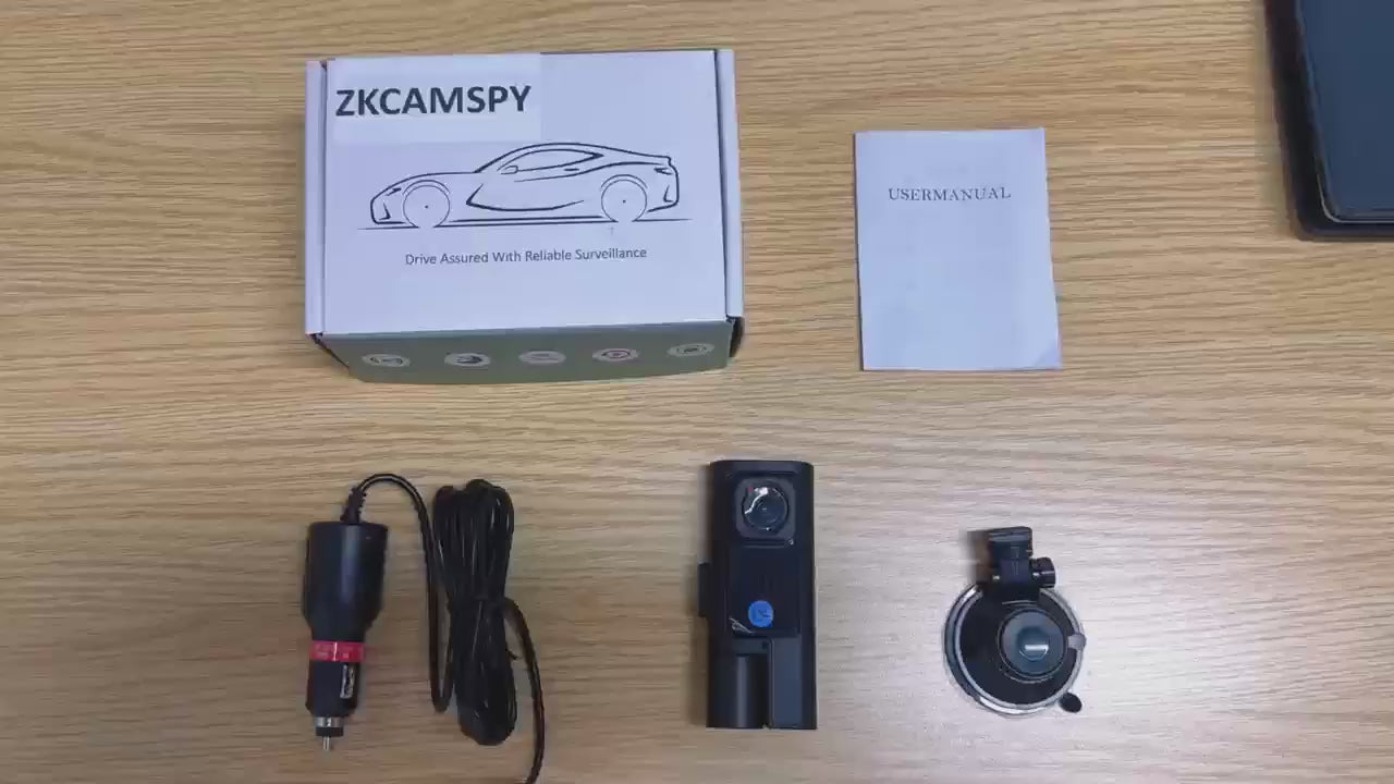 1080P 3-Lens Dash Cam Recorder – Front, Inside & Rear View with IR Night Vision & Loop Recording