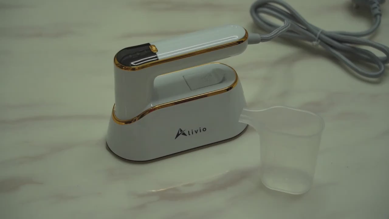 Alivio 2-in-1 Portable Steam Iron with LCD Display & 180° Rotating Handle (White)