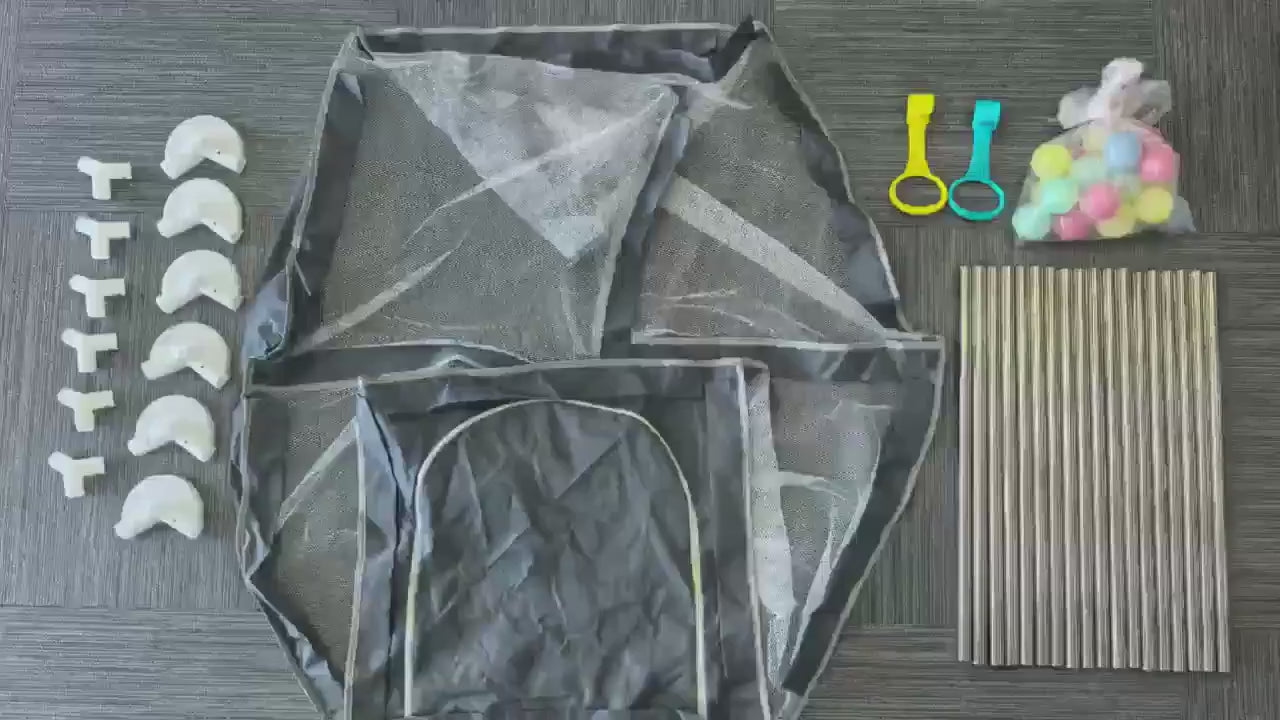 6-Panel Breathable Baby Playpen for Toddlers – Indoor & Outdoor Play Yard with Mesh, Zipper Door & Suction Pads